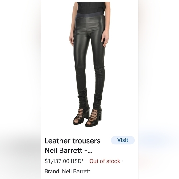 NEIL Barrett blue leather pants size xs - Picture 1 of 9